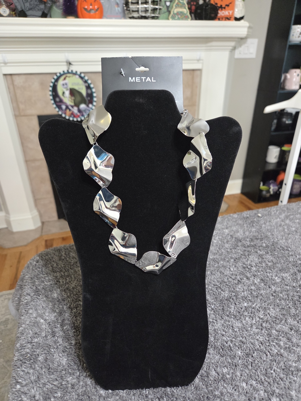Kohl's Silver Sculpted Wave Link Necklace